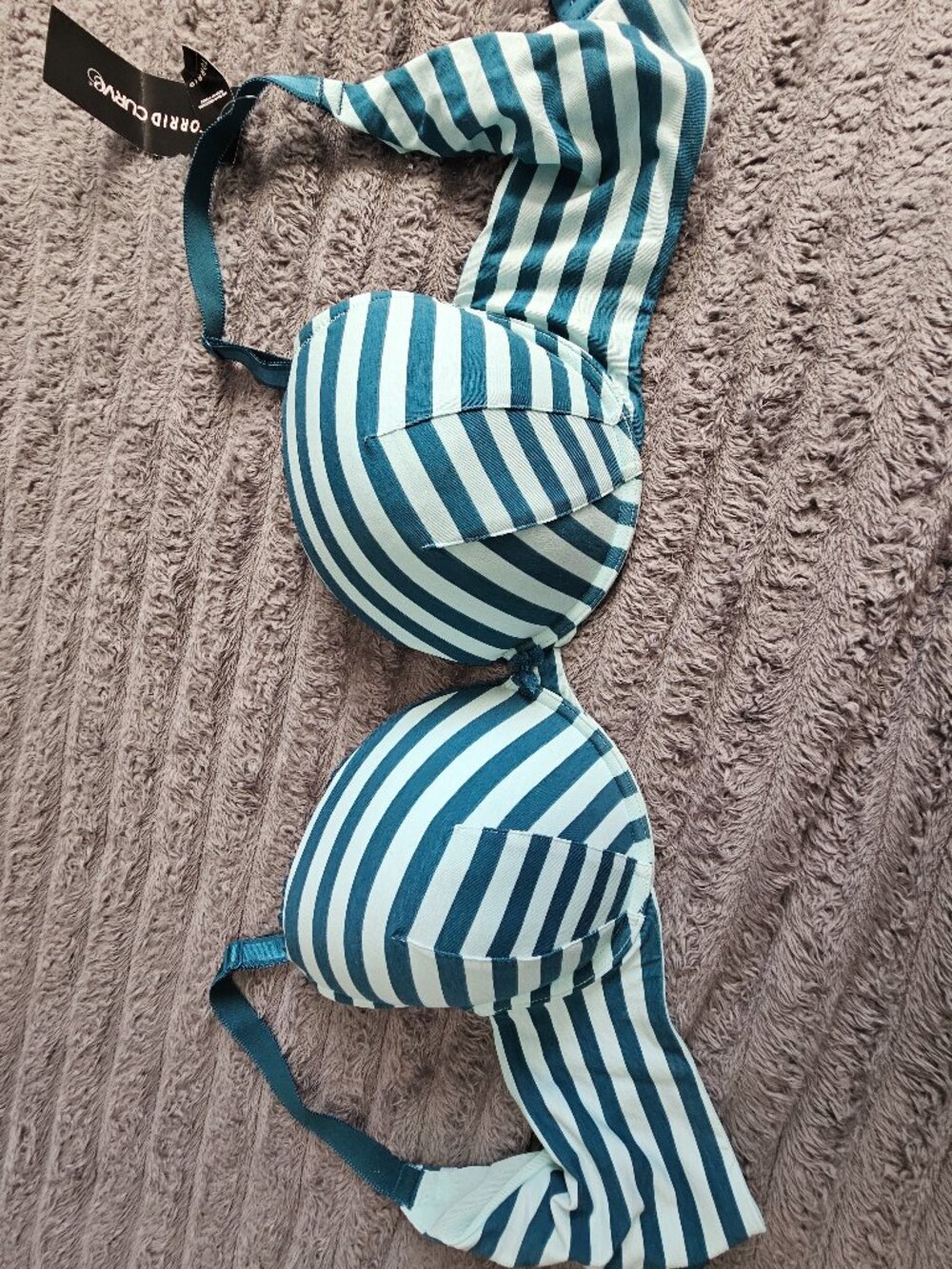Torrid Blue Striped Push-Up Bra